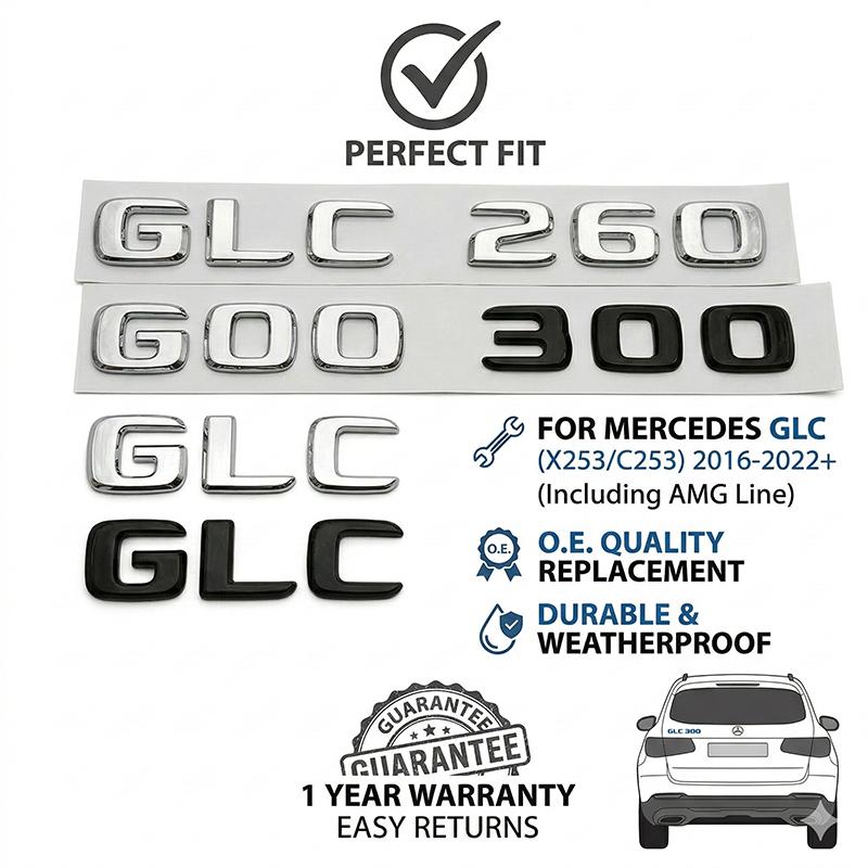 CXEHU1 3D ABS GLC200 GLC260 GLC300 Rear Trunk Letters Emblem Badge Logo Sticker For Mercedes Benz GLC Class Car Styling Accessories
