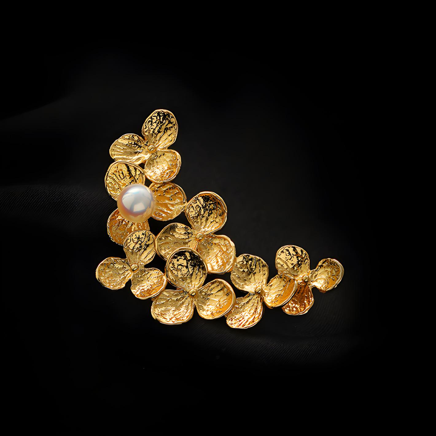Ретро цветочная брошь женская жемчужная брошь легкая роскошь нишевый дизайн булавка новые аксессуары для костюма