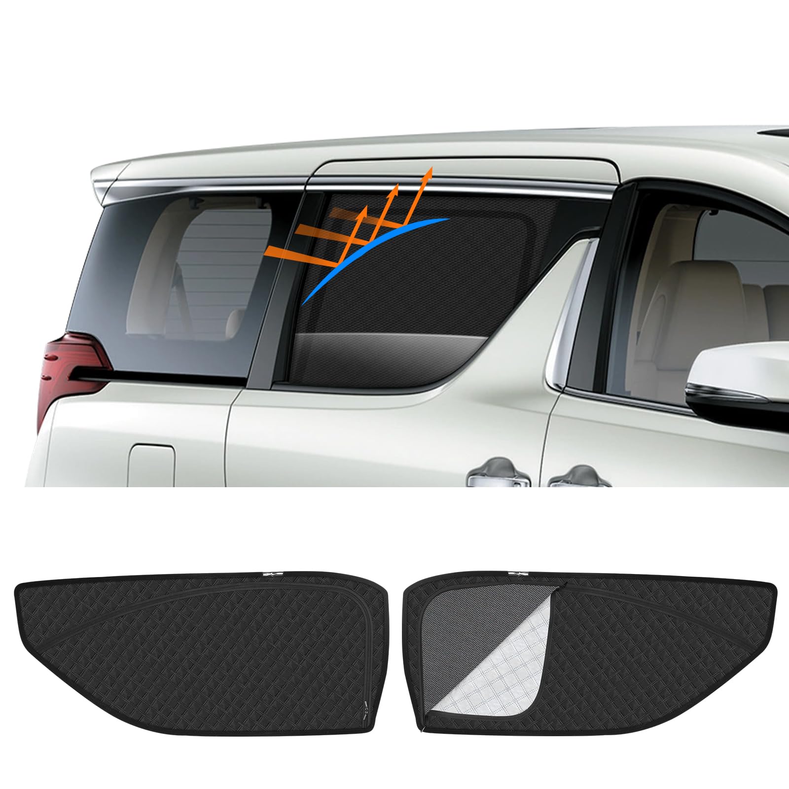 

New Dedicated Sunshade with Magnetic Rear Seat Ventilation and Integrated Car Shade for VELLFIRE ALPHARD Early and Late Mesh Curtain Sunshade with UV