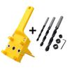 Drilling Guide Tool with 6/8/10mm Hole Punch Locator for Woodworking Projects Including Easy Setup Mechanism
