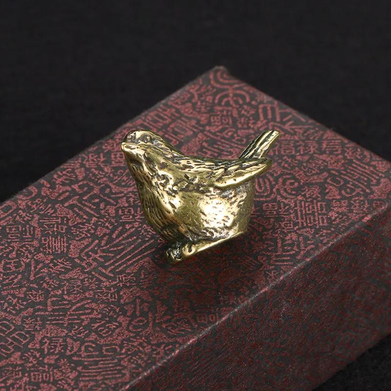 Antike Reines Kupfer Spatz Kupferornamente Lustiger Vogel Teehaustier Dekorationen Messing Antiquitäten Heimfiguren & Miniaturen