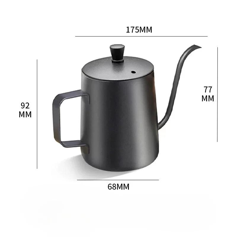 350/600ML Stainless Steel Drip Kettle Swan Neck Thin Mouth Pot Non-stick Coating Food Grade Gooseneck Drip Kettle Coffee Tea Pot