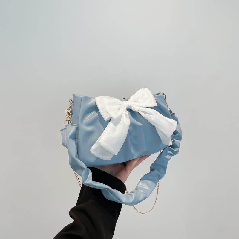 Diesjährige beliebte kleine Tasche Damen 2025 neue Mode lässige Kette Crossbody niedliche Schleife Schulter Achselhöhle Tasche