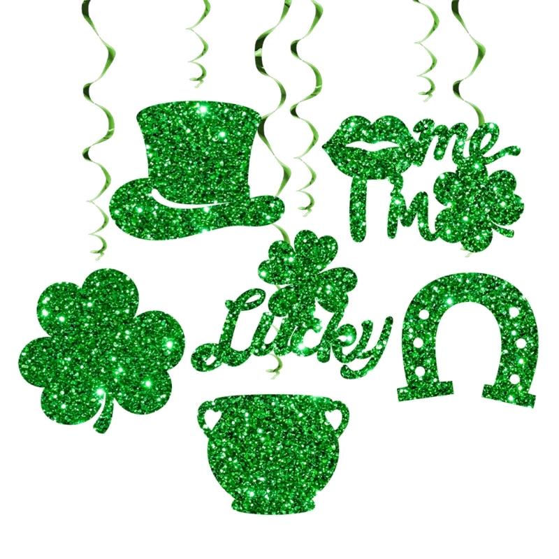 Quick Setups No Tools Needed Helical Shamrock Hanging Decoration for Fast Party Decoration on . Patrick's Festivities
