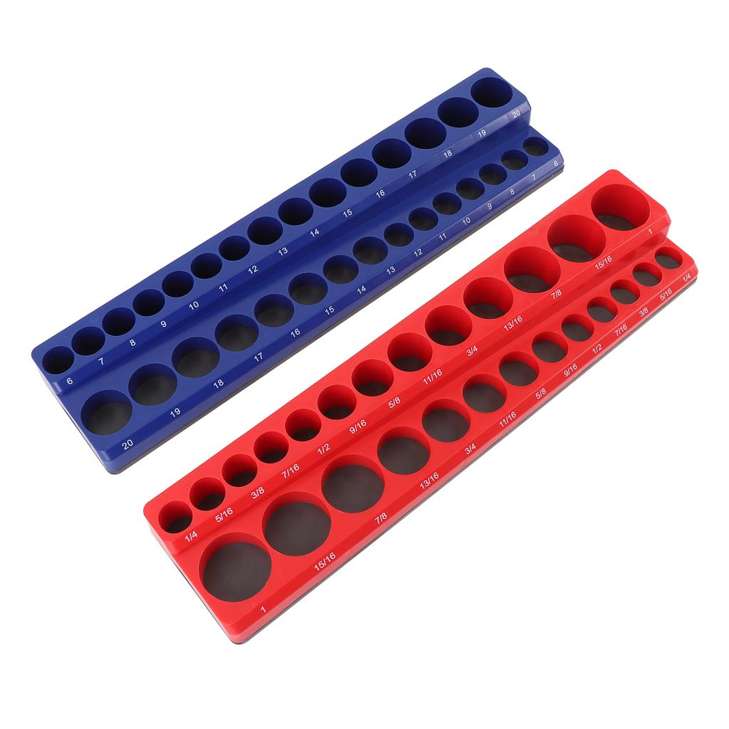 38 Zoll Antrieb Magnetischer Steckschlüssel-Organizer Starker Magnet Metrisch SAE Steckschlüsselhalter Schalen 2 Stück