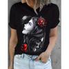 Summer Round Neck 3D Kull Print Top Fashionable Casual Short Sleeved Women's T-shirts