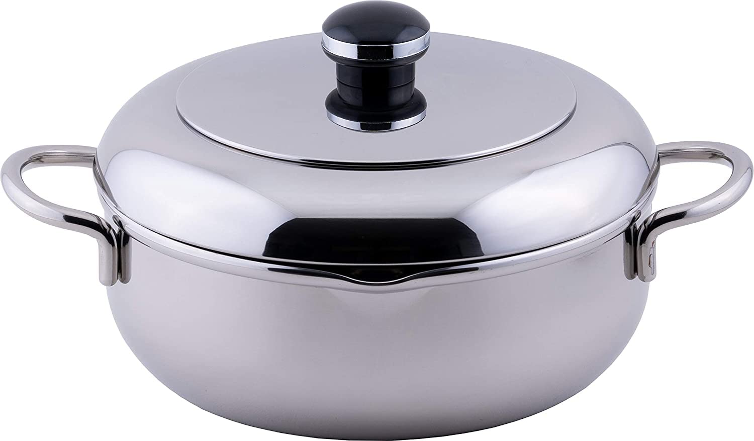 Miyazaki Seisakusho Objet The Tempura Double-Handled Pot 18cm Made in Japan 5-Year Warranty IH Compatible Lightweight OJ-43