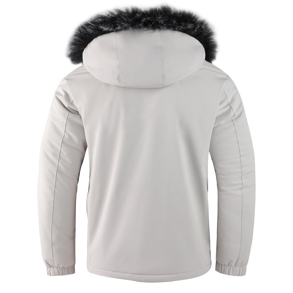 Men's Autumn/Winter Fur Collar Thickened Cotton Coat - Casual Fashion Trend