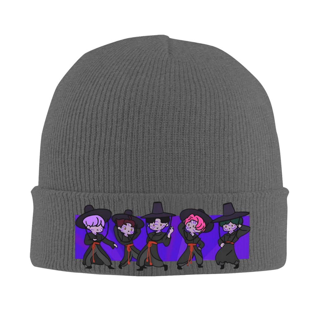 Cute demons idol boys in dark Beanie Hats  Knitting Hat Men Women Unisex Fashion Warm Soft Caps Winter Sport Bonnet Hats