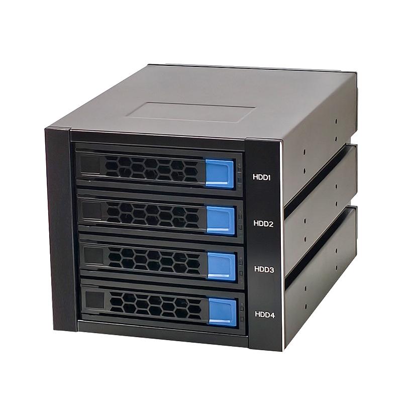 Hengyu HN-4WR SATA 4-Bay Hot Swap HDD Storage Enclosure with Optical Drive Positions 6G SATA Backplane Aluminum Alloy Case 5.25
