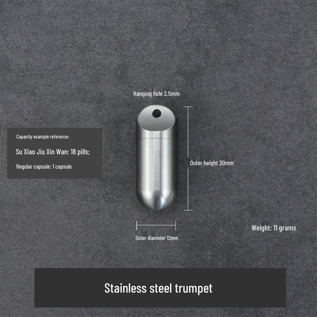 Titanium Alloy Waterproof Portable Pill Bottle - Small Sealed Outdoor Medicine Capsule Box