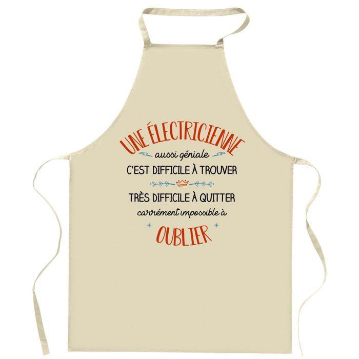 Tablier de cuisine - Planetee - Une Électricienne Aussi Géniale - Coton épais - Impression France