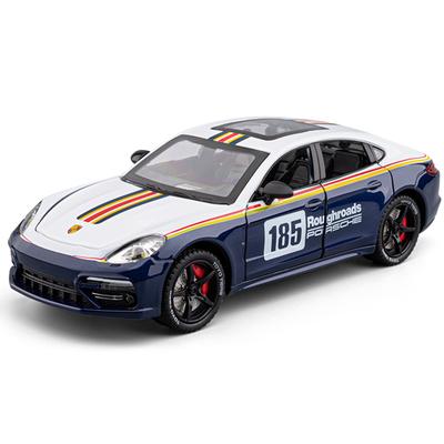1/24 Porsche Panamera Sports Car Alloy Model Toys, Simulated Sound and Light, Lace Painting, Spray Function, Tail Wing Can Be Lifted and Lowered