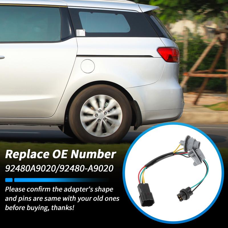 X Autohaux Tail Light Socket Wire Harness for Kia Sedona 2015-2018 3.3L No.92480-A9020