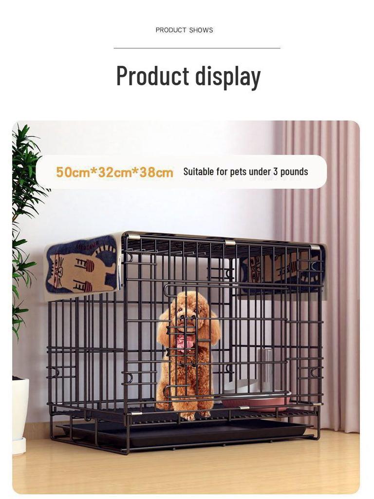 Indoor Folding Dog Cage with Toilet for Medium and Small Breeds: Suitable for Teddy, Bichon, Corgi, Shiba Inu.