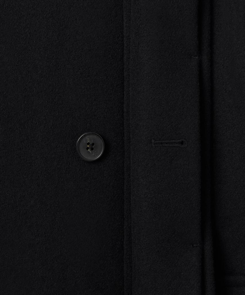 Musinsa Standard Wool Blend Oversized Muff Pocket Half Balmacaan Coat [Black]