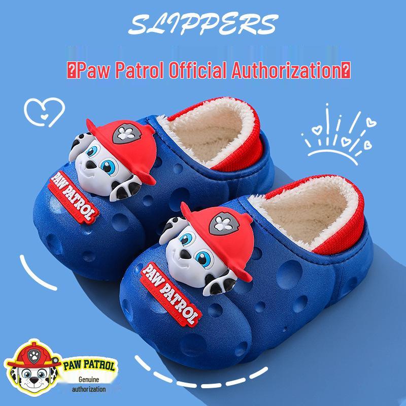 Paw Patrol Kids' Winter Waterproof Cotton Slippers: Cute, Anti-Slip, Closed-Toe Shoes for Boys & Girls