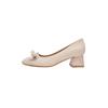 French evening breeze gentle single shoes new with skirt bow thick heel high heel bridesmaid shoes
