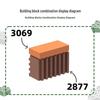 Wange Small Particle Building Blocks, Compatible with 3069 Parts, No Hole & 2 Holes, Children's DIY Toy