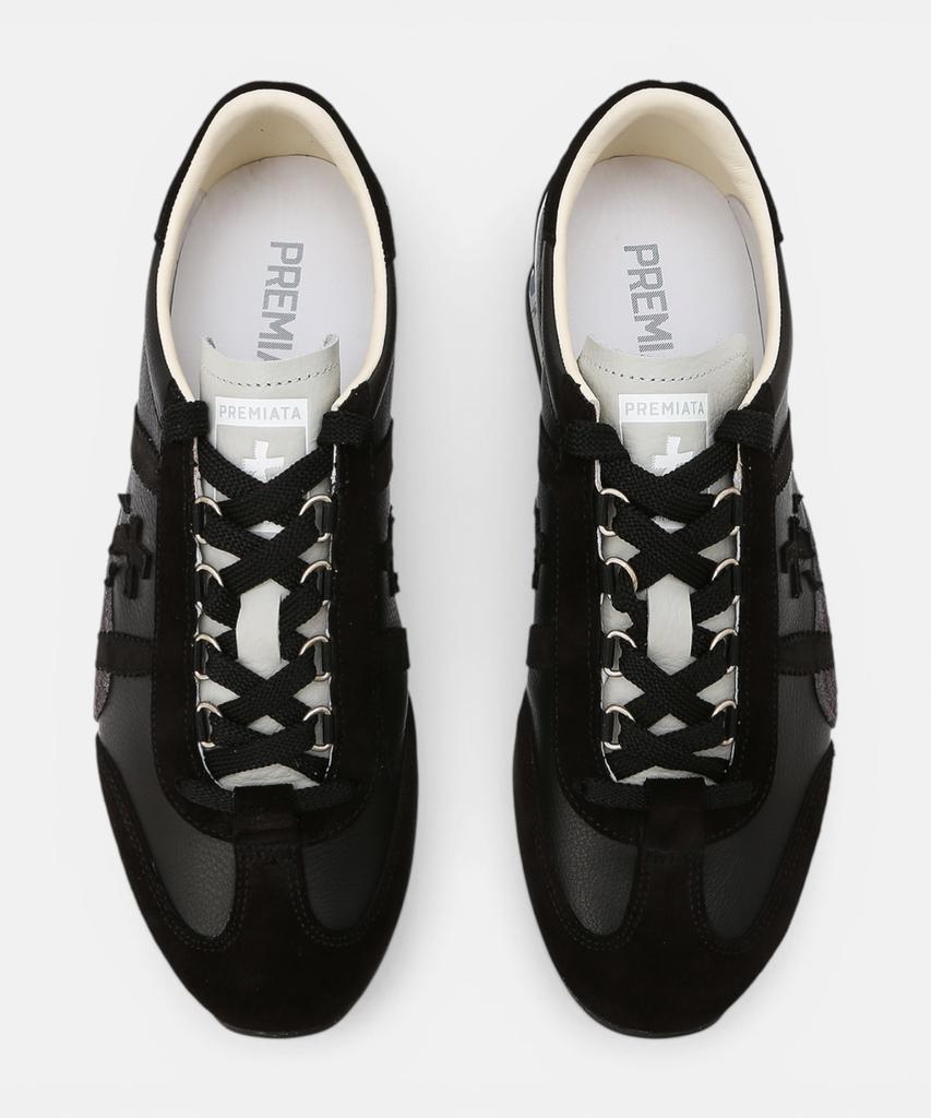 Premiata [26Ss][Jackyx] Black Logo Patch Cowhide Men'S Sneakers