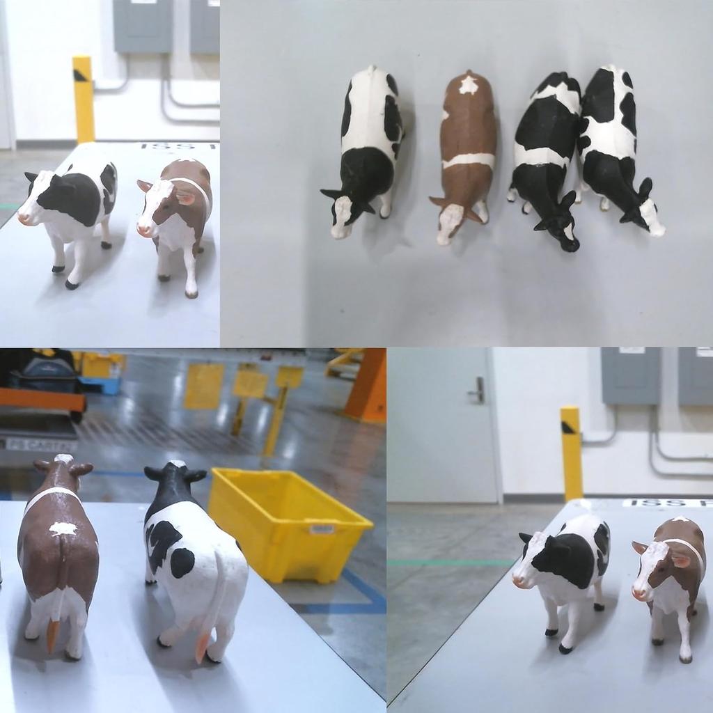 LC JoyCre Cow Figure Toys 4PCS Realistic Big Cows Figurines Toys for Toddlers Simmental Cows Holstein Cow Figures for Kids Birthday 3 4 5 6 Year Old