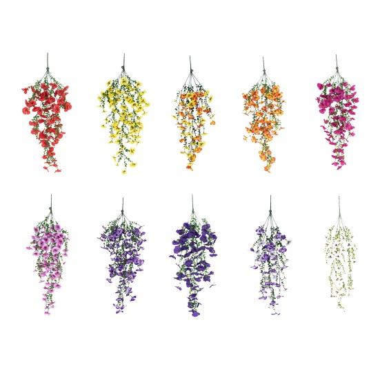 Artificial Morning Glory Teardrop Swag for Front Door UV Resistant Spring Hanging Faux Flower