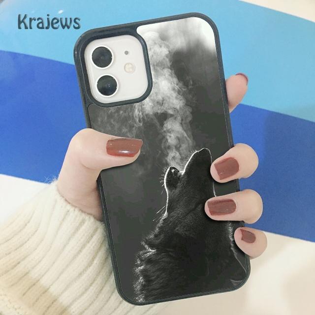 Krajews Animal The Wolf Howl Soft Phone Case Cover For IPhone 18 17 Air 16 15 14 plus 11 12 13 pro max coque Shell Fundas