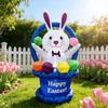 1.2-meter Inflatable Easter Egg, Flower Basket, And Bunny Model; Outdoor Holiday Decoration With LED Lights; Patio Ornament.