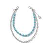 Fashion Turquoise Beaded Waist Chain for Men, Simple and High-End Denim Style Pendant, Hot-Selling Waist Chain