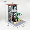 Small particle block War building military outpost lookout towers Shooter Props model bricks  building blocks toy