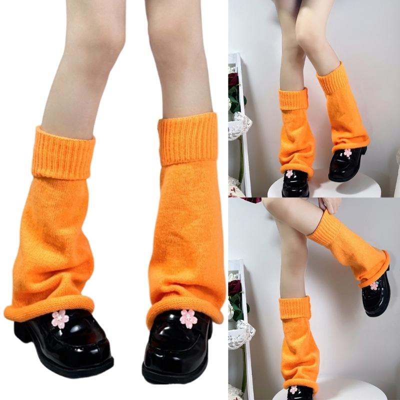 Thermal Flared Leg Warmer Acrylic Knit Winter Leg Sleeves Comfortable Accessory For Adults Kids