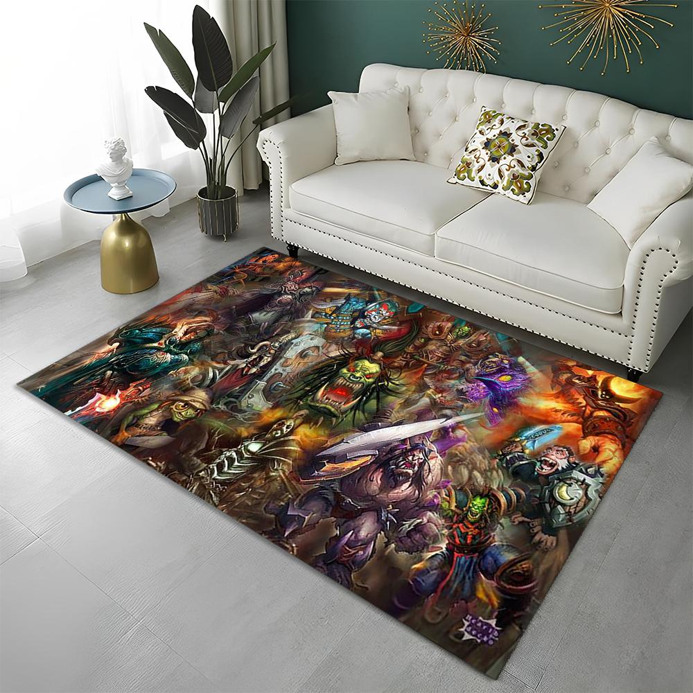 WOW Game World of Warcraft Gamer HD Teppich für Zuhause Wohnzimmer Schlafzimmer Sofa Fußmatte Dekor, Kinderteppich Rutschfeste Bodenmatte