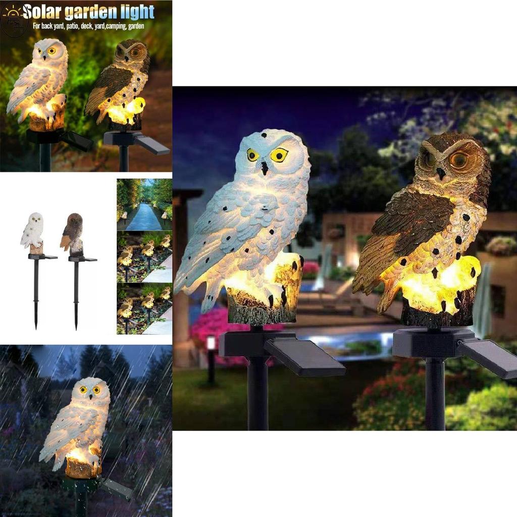 Solar Resin Owl Light With Motion Sensor For Garden And Pathway Illumination