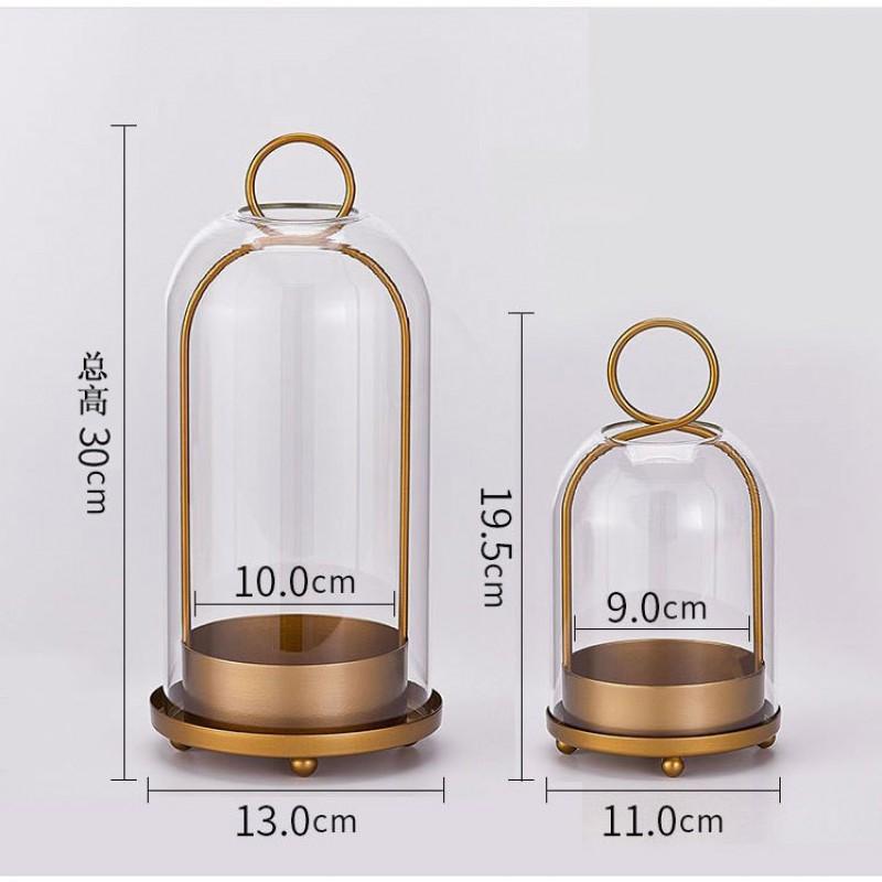 Candle Holder Metal Glass Romantic Table Decor