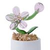 Cute Mini Faux Crystal Flower Figurine Collectible Hand Blown Glass Flower Ornament In Pot Gifts for Mother's Day Birthday Christmas