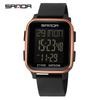 Sanda Men's Multifunctional Square Sport Chronograph Waterproof Watch 