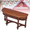 1:12 Scale Dollhouse Half Round Table with Drawer High Simulation Birch Realistic Miniature Dollhous