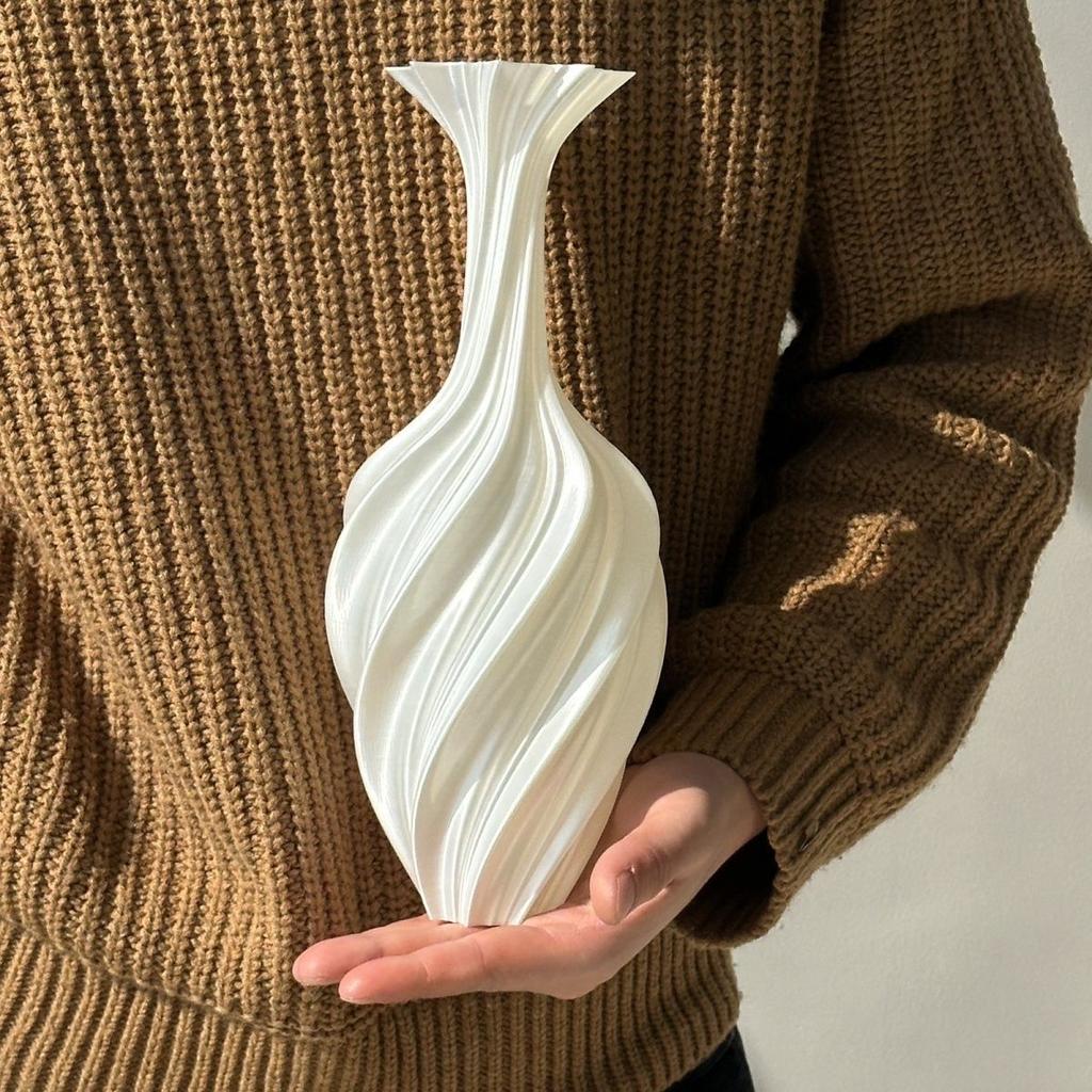 Abstraktní váza s 3D tiskem 25 cm Moderní severská domácí dekorace Umělecká květinová aranžmá Středový prvek Sochařská dekorace domov