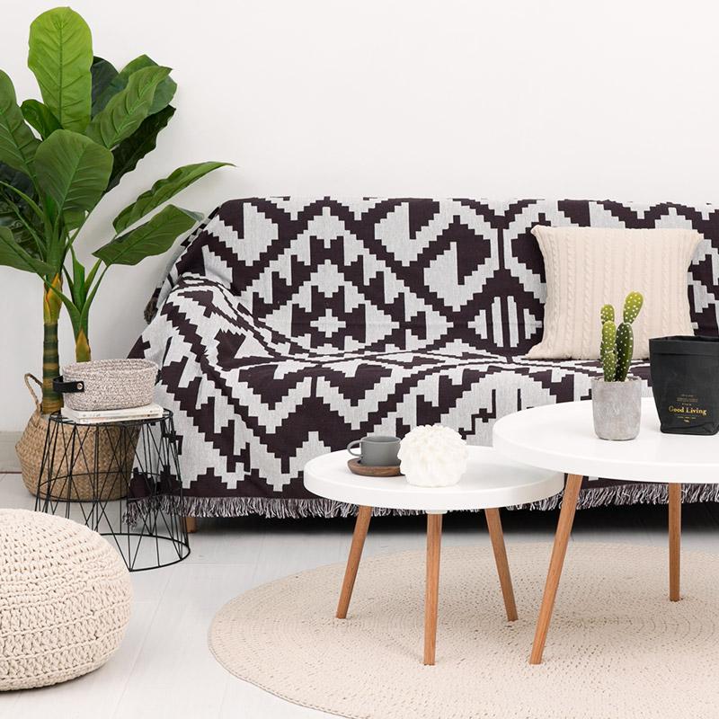 Bohemian Knitted Chair Lounge Blanket Bed Tapestry Bedspread Tablecloth Ethnic Women Outdoor Beach Sandy Towels