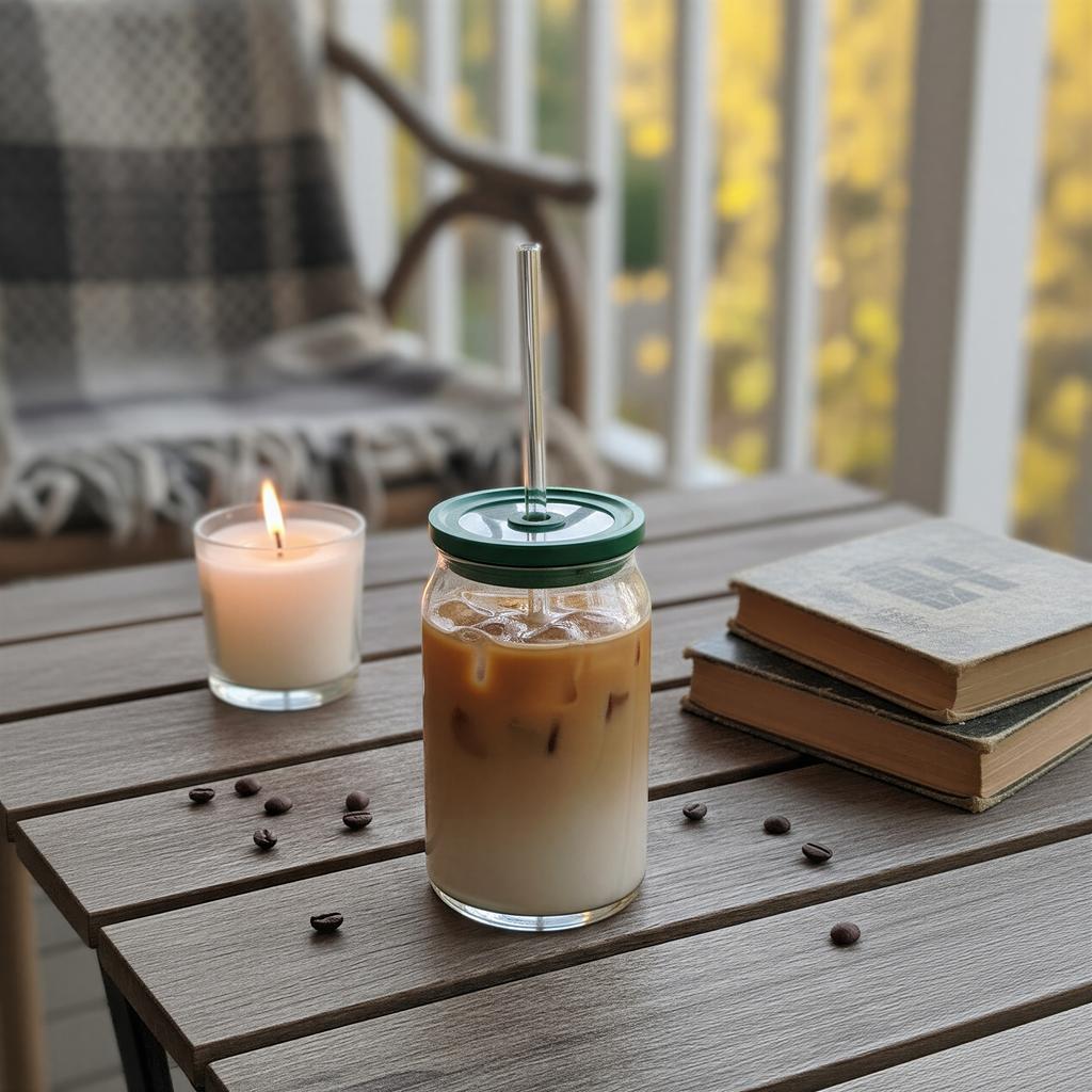 0.5L Eco Bottle Transparent With Lid And Straw For Drinks