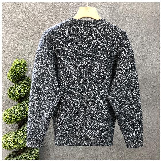 American Retro Knitted Sweater Men's Loose Spring and Autumn High-Grade Round Neck New Warm Solid Color Bottoming Shirt Men