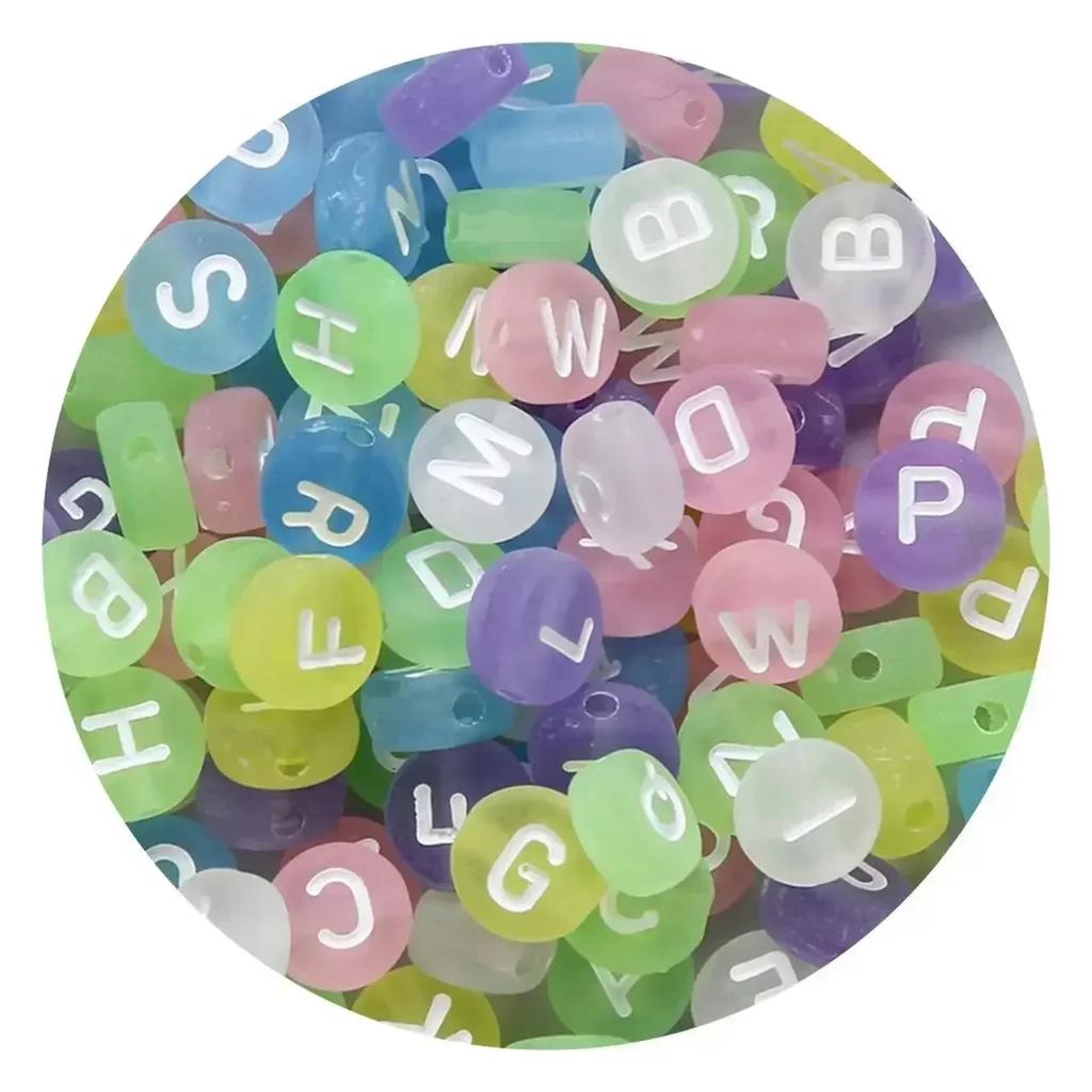 100/200/300/500 Stück Acryl-Buchstabenperlen, gemischt, rund, flach, lose Abstandsperlen für die Herstellung von handgefertigten Schmuckstücken, DIY-Armbändern und Halsketten