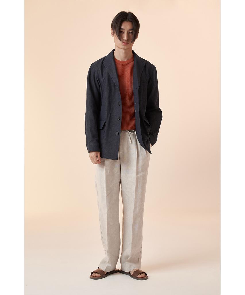 IOLO Relax Linen Double-Pleat Pants_Oatmeal