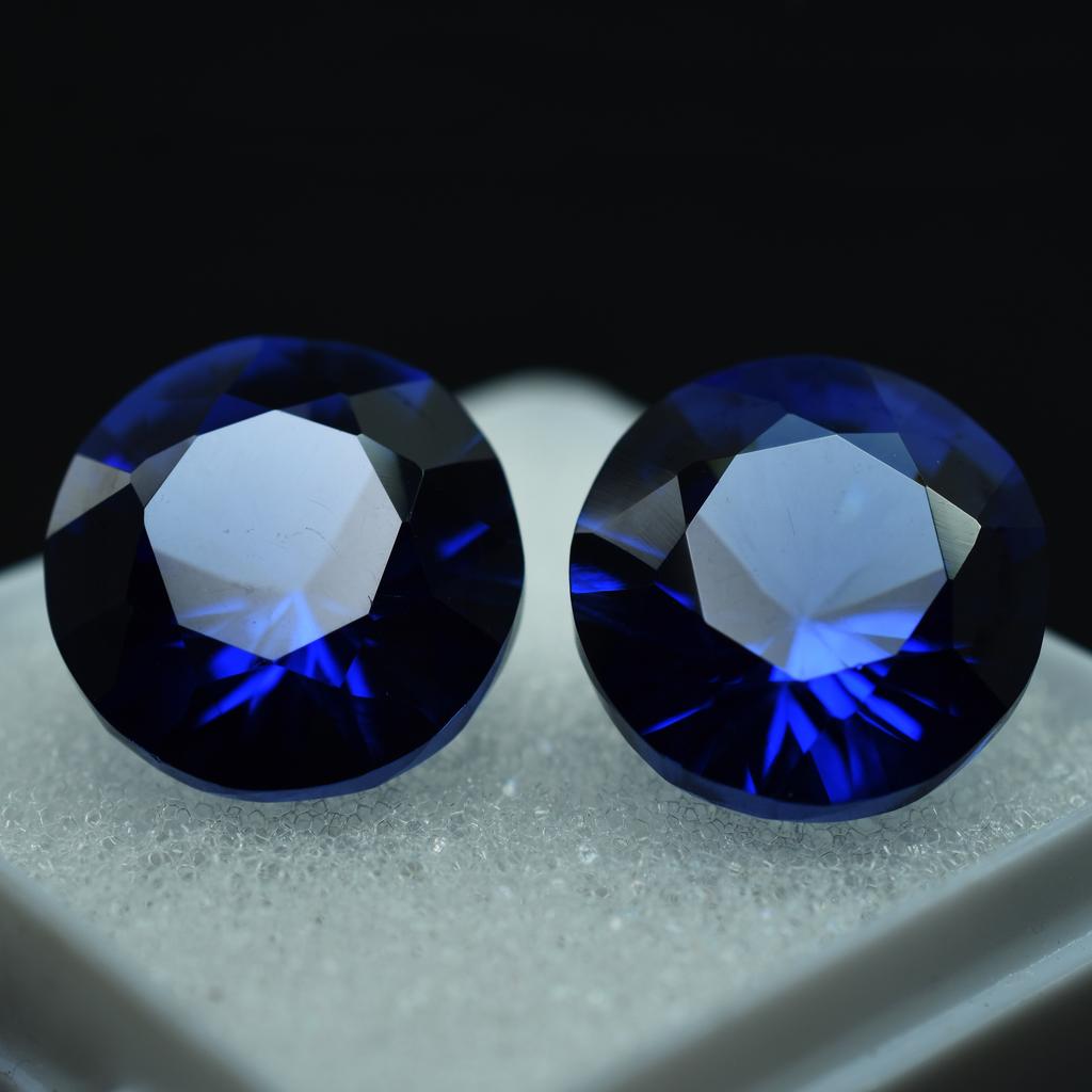 18 Ct Natural Rare Faceted Ceylon Sapphire Blue Loose Round Cut Loose Gemstone