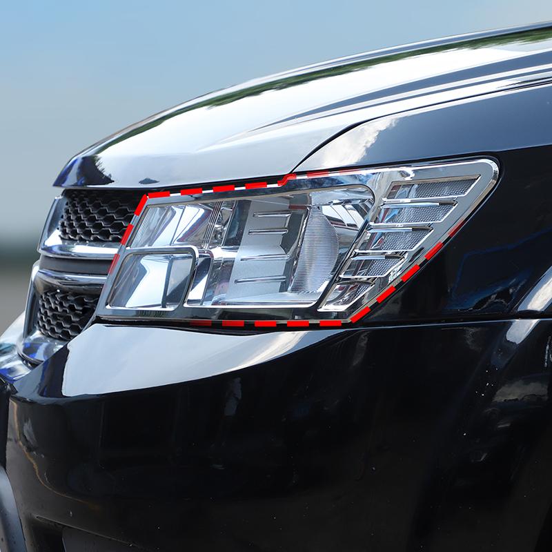Car Front Headlight Covers  ABS Lamp Decoration For Dodge Journey 2011-2020 Exterior Accessoriess 