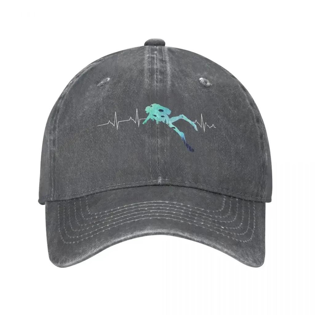 Cuore Subacqueo Miglior Regalo per Subacqueo Cappellino da Baseball Cappellino Vintage in Denim Usurato per Unisex Donna Cappelli da Esterno