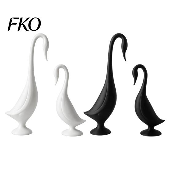 Niche Art Gift 2Pcs 3D Printed Swan Figurine, Artistic Sculpture with Stable Base, Decorative Double Ornament Ornaments, Minimalist Animal for