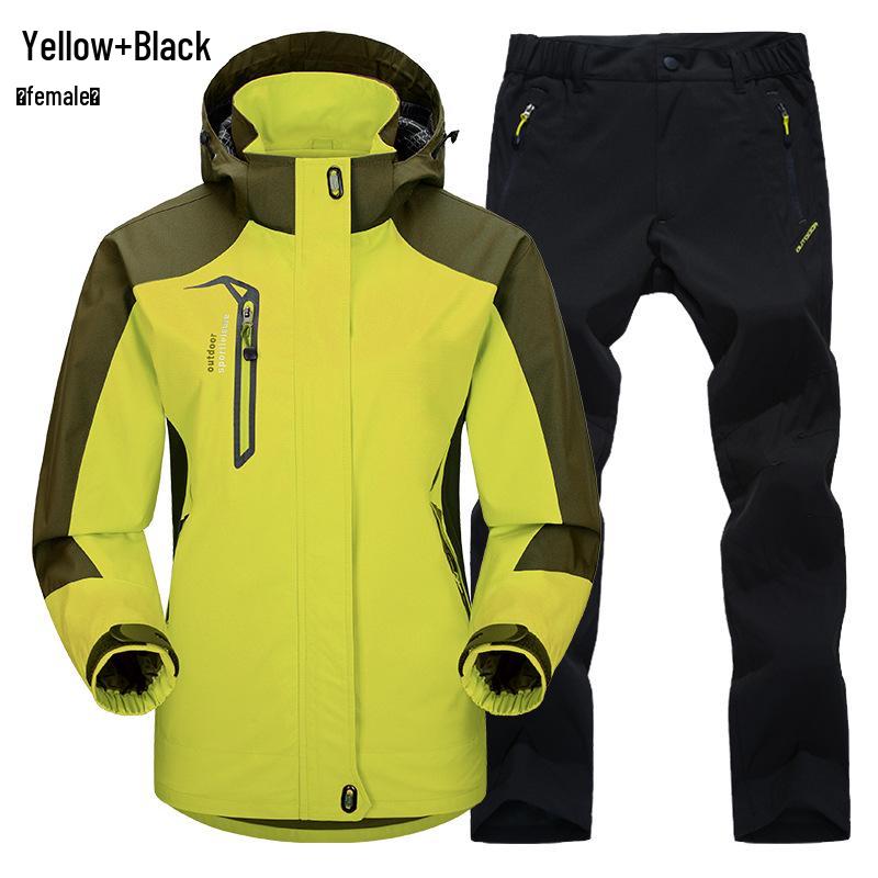 Outdoor Windbreaker Pants and Jacket Set for Men and Women - Windproof, Waterproof, Ideal for Spring/Autumn Hiking
