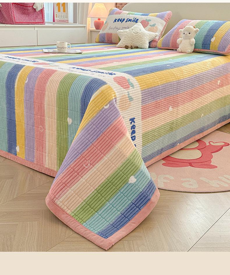 Set Gros de Plapumă de Catifea și Cuvertură de Pat 3 Piese: Lenjerie de pat caldă de iarnă și protecție de pat