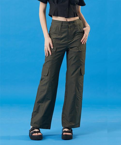 KOLEAT Summer Cooling Crispy Straight Cargo Slacks Pants [Khaki]